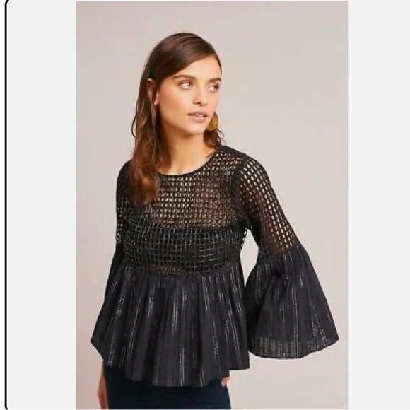 Anthropologie Maeve Alameda Black Top - Picture 1 of 5